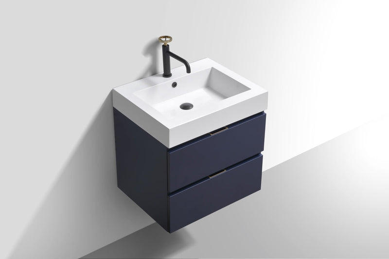 Kube Bath Bliss 24" Blue Wall Mount Modern Bathroom Vanity - BSL24-BLUE