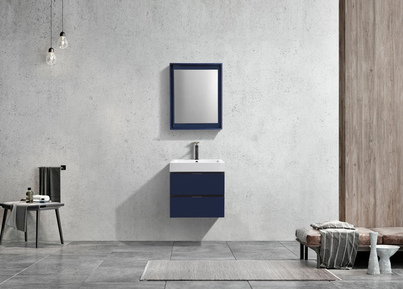Kube Bath Bliss 24" Blue Wall Mount Modern Bathroom Vanity - BSL24-BLUE