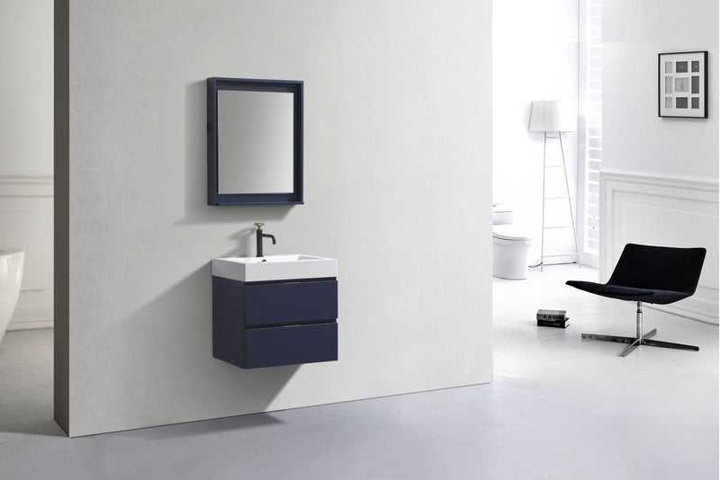 Kube Bath Bliss 24" Blue Wall Mount Modern Bathroom Vanity - BSL24-BLUE