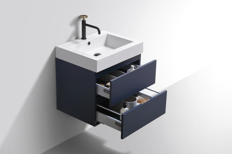Kube Bath Bliss 24" Blue Wall Mount Modern Bathroom Vanity - BSL24-BLUE