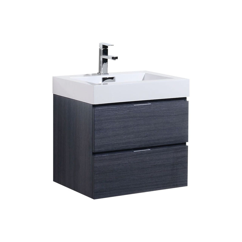 Kube Bath Bliss 24" Gray Oak Wall Mount Modern Bathroom Vanity - BSL24-GO