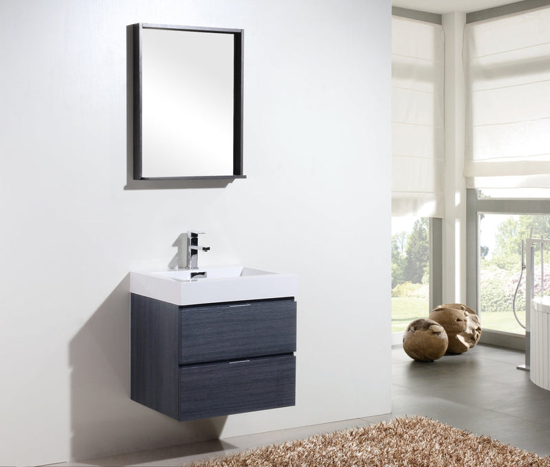 Kube Bath Bliss 24" Gray Oak Wall Mount Modern Bathroom Vanity - BSL24-GO