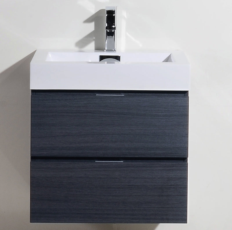 Kube Bath Bliss 24" Gray Oak Wall Mount Modern Bathroom Vanity - BSL24-GO