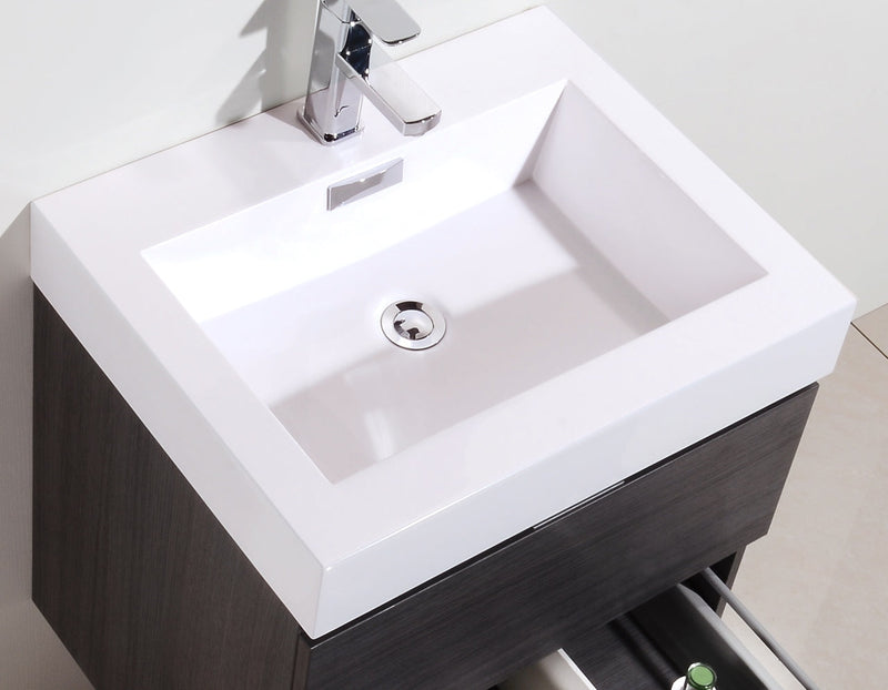 Kube Bath Bliss 24" Gray Oak Wall Mount Modern Bathroom Vanity - BSL24-GO
