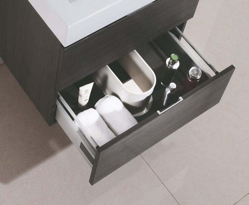 Kube Bath Bliss 24" Gray Oak Wall Mount Modern Bathroom Vanity - BSL24-GO