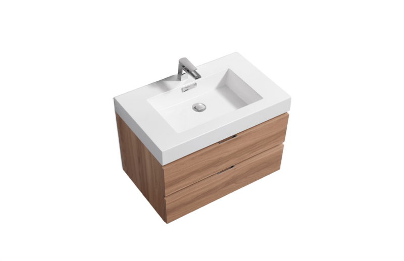 Kube Bath Bliss 24" Honey Oak Wall Mount Modern Bathroom Vanity - BSL24-HO