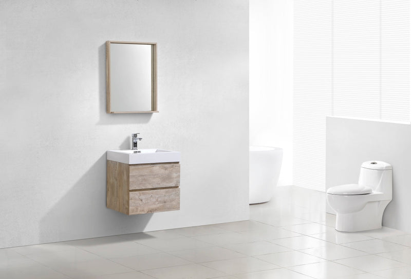 Kube Bath Bliss 24" Nature Wood Wall Mount Modern Bathroom Vanity - BSL24-NW