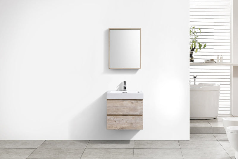 Kube Bath Bliss 24" Nature Wood Wall Mount Modern Bathroom Vanity - BSL24-NW