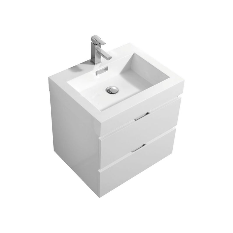 Kube Bath Bliss 24" High Gloss White Wall Mount Modern Bathroom Vanity - BSL24-GW