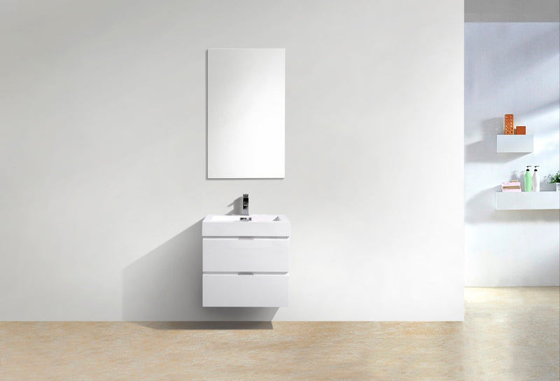 Kube Bath Bliss 24" High Gloss White Wall Mount Modern Bathroom Vanity - BSL24-GW