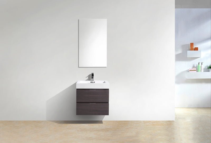 Kube Bath Bliss 24" High Gloss Grey Oak Wall Mount Modern Bathroom Vanity - BSL24-HGGO