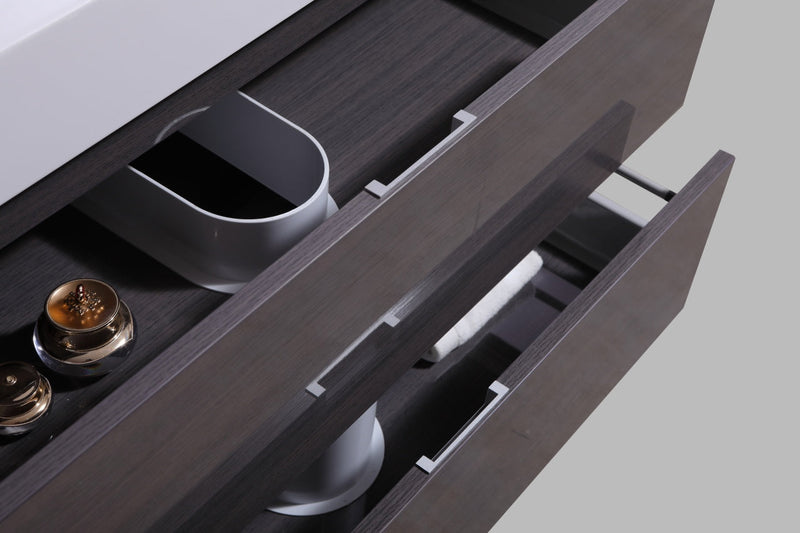 Kube Bath Bliss 24" High Gloss Grey Oak Wall Mount Modern Bathroom Vanity - BSL24-HGGO