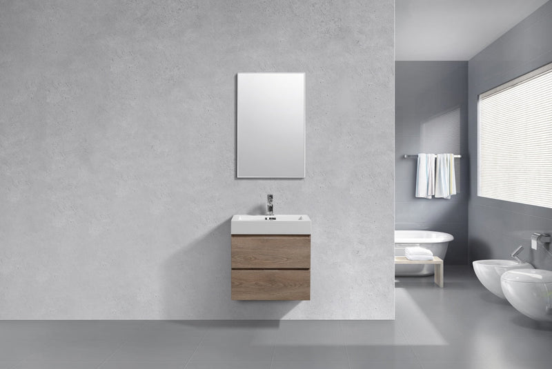 Kube Bath Bliss 24" Butternut Wall Mount Modern Bathroom Vanity - BSL24-BTN