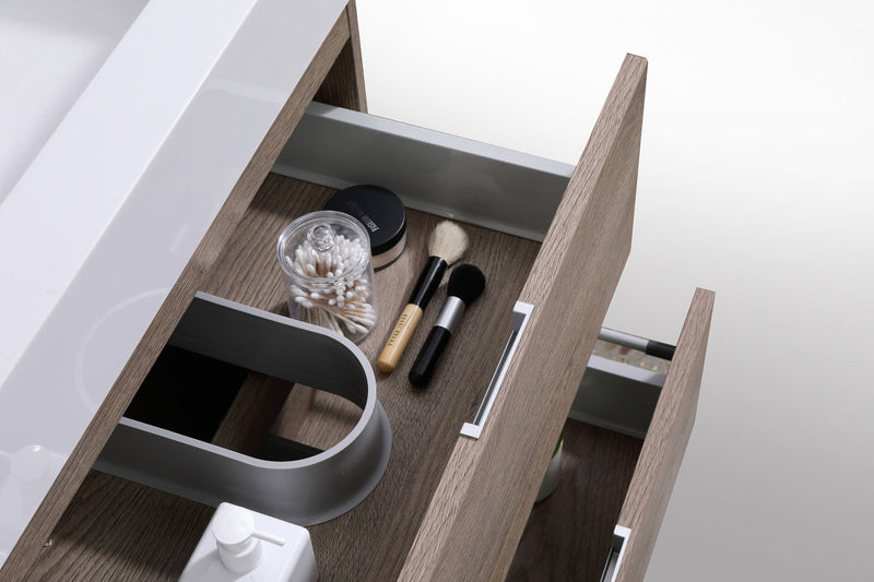 Kube Bath Bliss 24" Butternut Wall Mount Modern Bathroom Vanity - BSL24-BTN