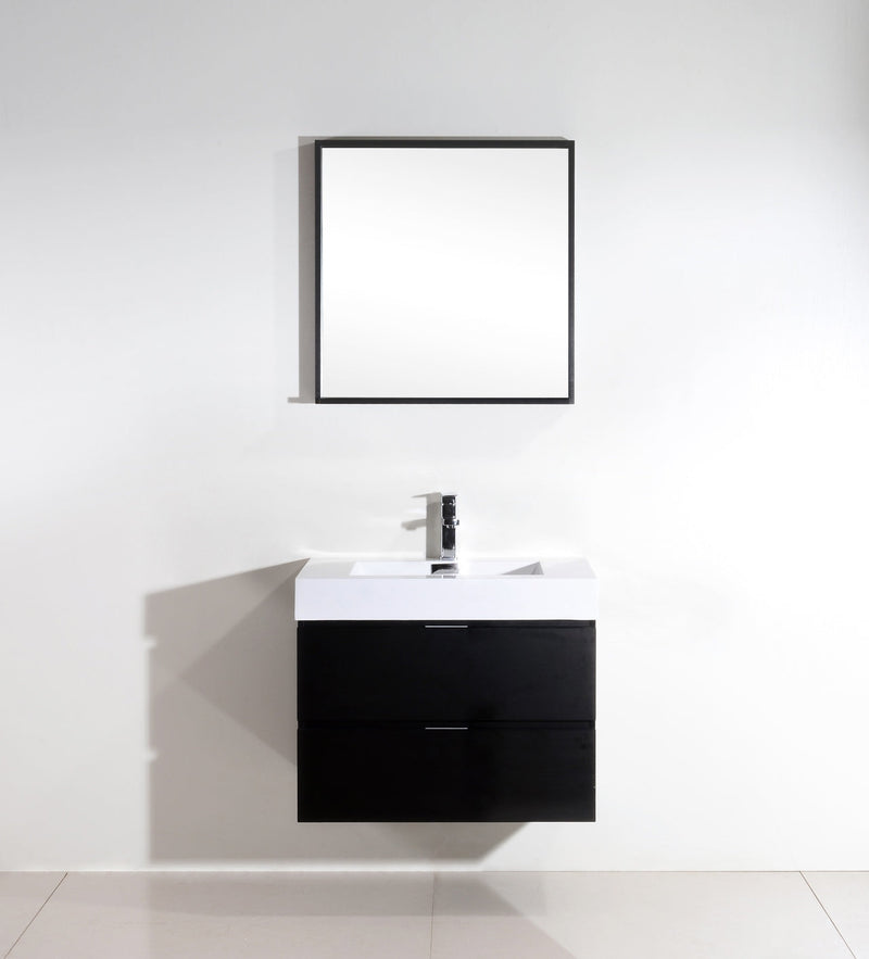 Kube Bath Bliss 30" Black Wall Mount Modern Bathroom Vanity - BSL30-BK