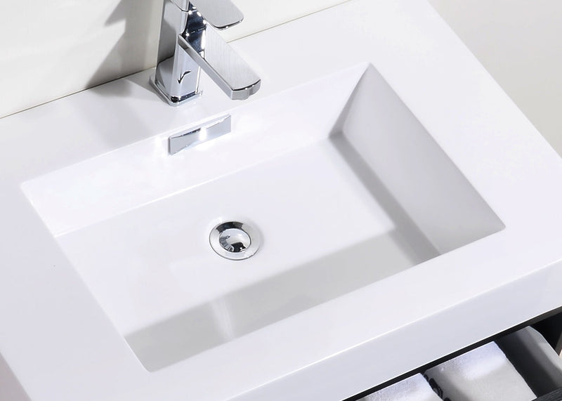 Kube Bath Bliss 30" Black Wall Mount Modern Bathroom Vanity - BSL30-BK