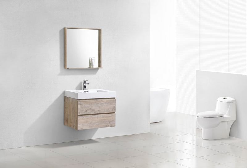 Kube Bath Bliss 30" Nature Wood Wall Mount Modern Bathroom Vanity - BSL30-NW