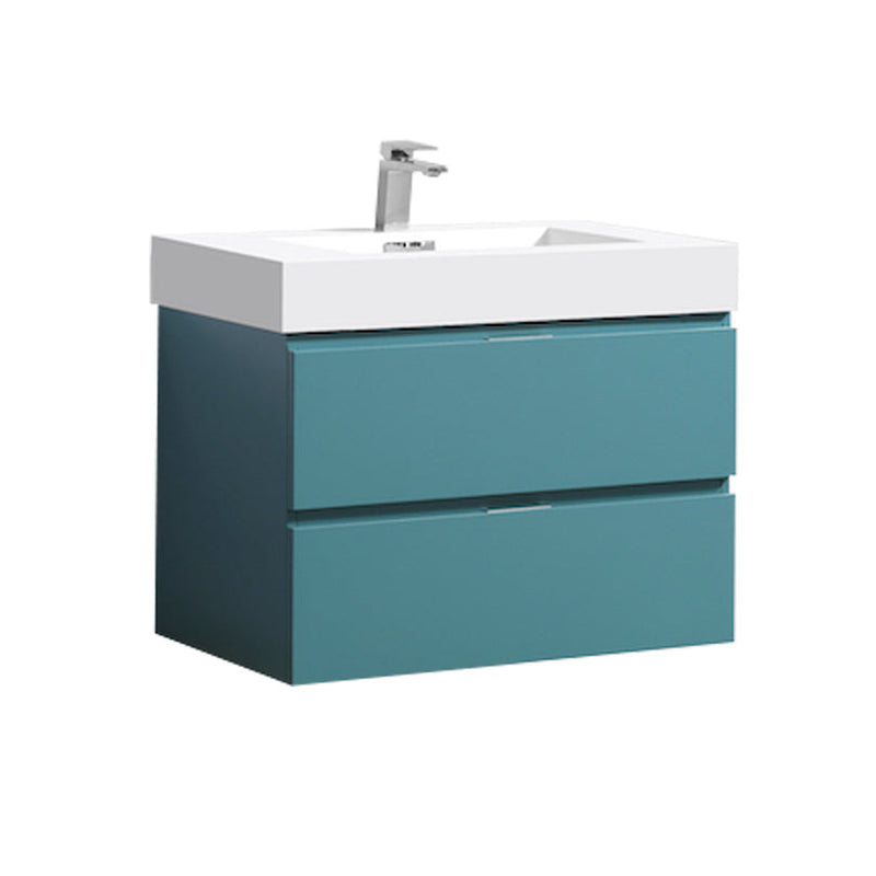 Kube Bath Bliss 30" Teal Green Wall Mount Modern Bathroom Vanity - BSL30-TG