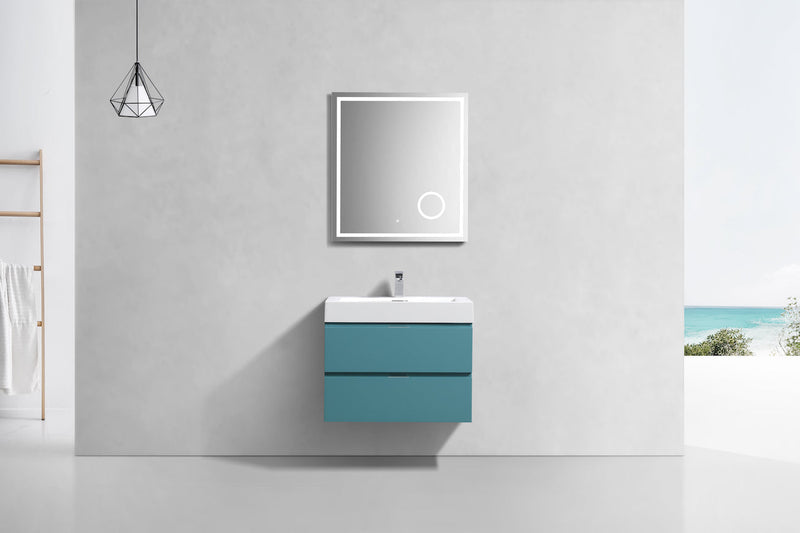 Kube Bath Bliss 30" Teal Green Wall Mount Modern Bathroom Vanity - BSL30-TG