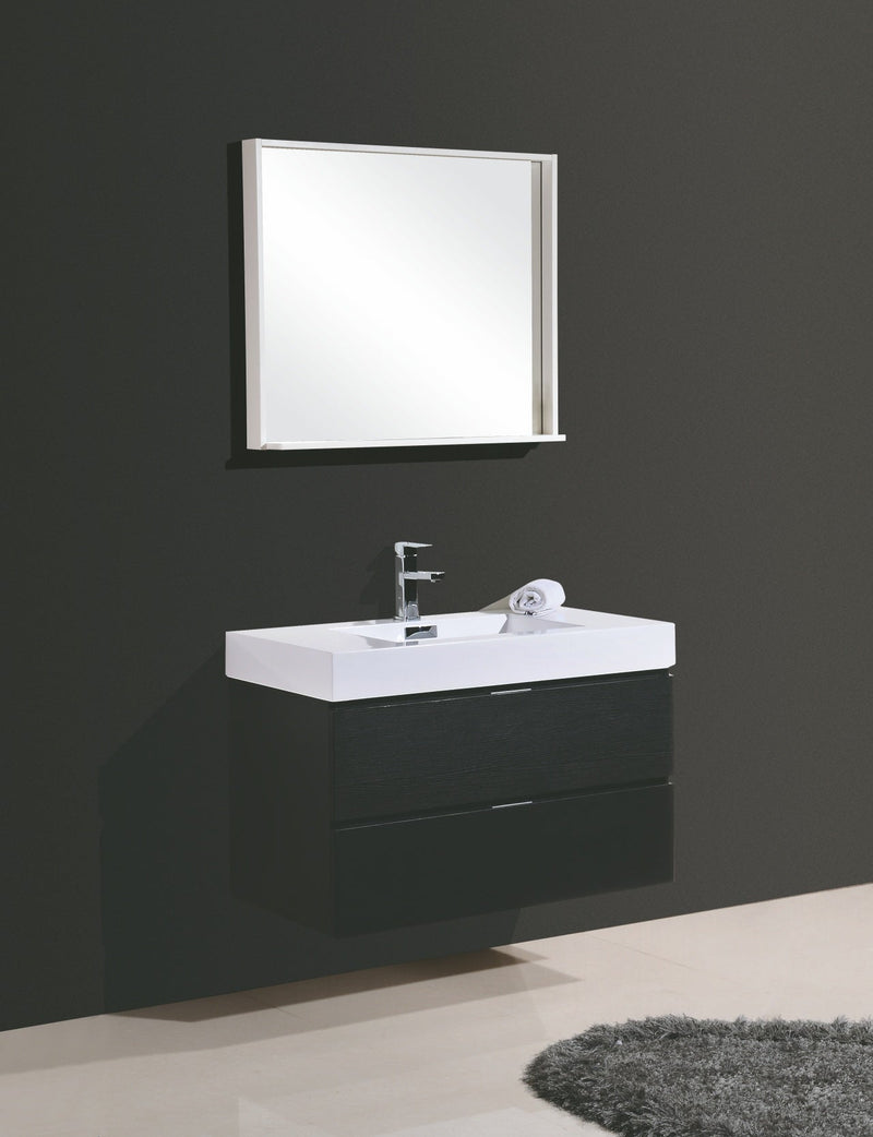 Kube Bath Bliss 36" Black Wall Mount Modern Bathroom Vanity - BSL36-BK