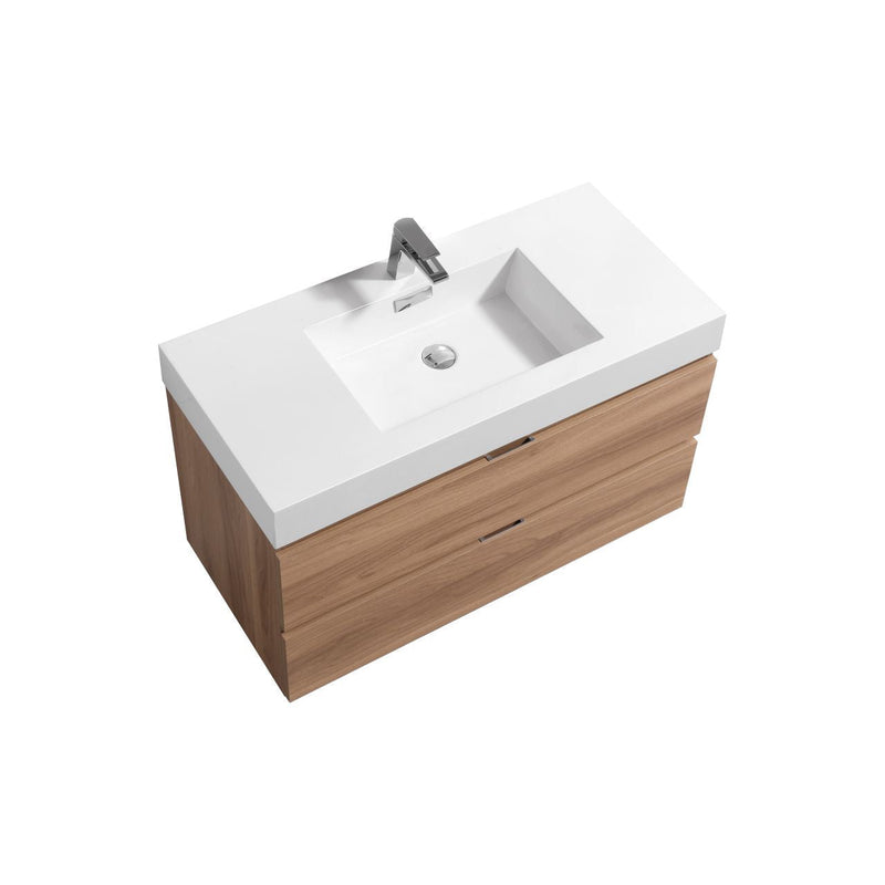 Kube Bath Bliss 36" Honey Oak Wall Mount Modern Bathroom Vanity - BSL36-HO