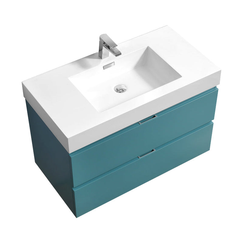 Kube Bath Bliss 36" Teal Green Wall Mount Modern Bathroom Vanity - BSL36-TG