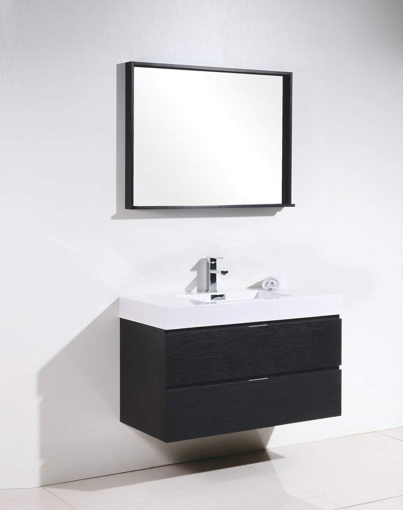 Kube Bath Bliss 40" Black Wall Mount Modern Bathroom Vanity - BSL40-BK