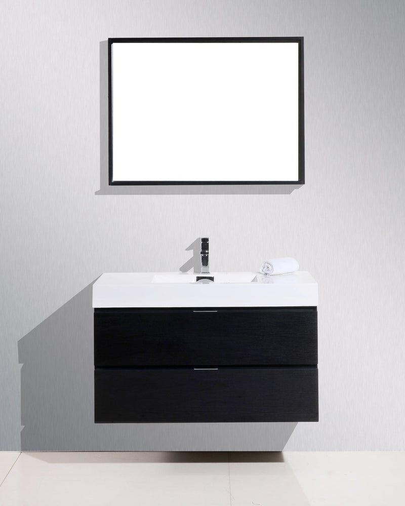 Kube Bath Bliss 40" Black Wall Mount Modern Bathroom Vanity - BSL40-BK