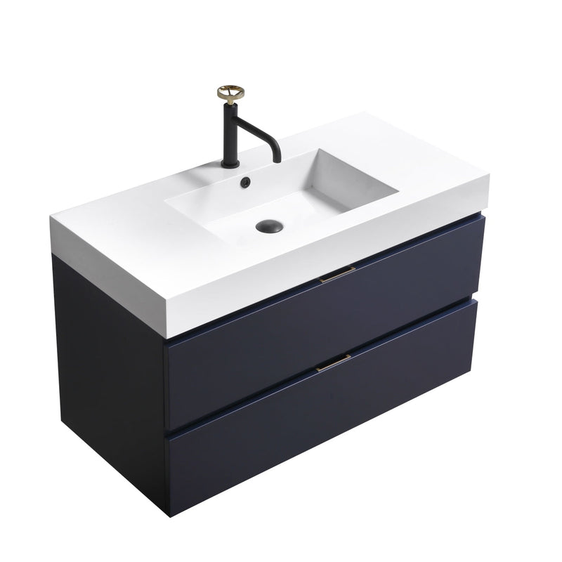 Kube Bath Bliss 40" Blue Wall Mount Modern Bathroom Vanity - BSL40-BLUE