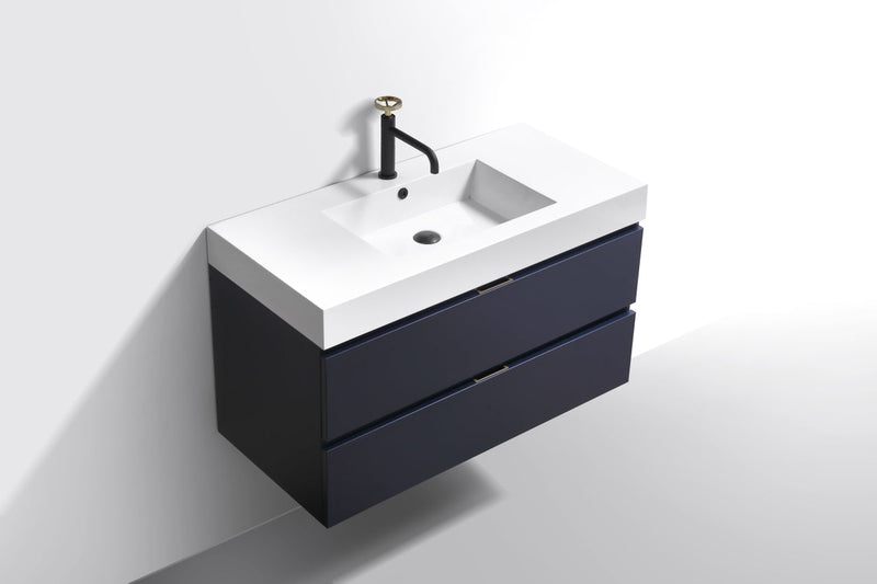 Kube Bath Bliss 40" Blue Wall Mount Modern Bathroom Vanity - BSL40-BLUE