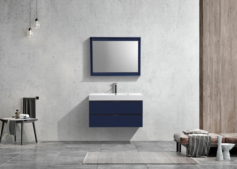 Kube Bath Bliss 40" Blue Wall Mount Modern Bathroom Vanity - BSL40-BLUE