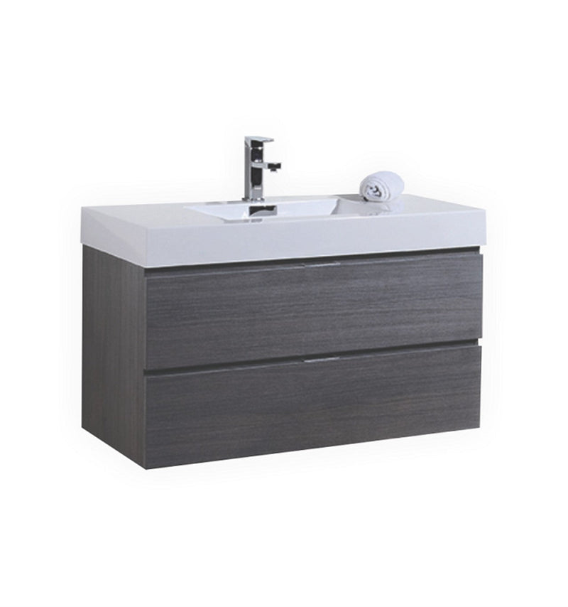Kube Bath Bliss 40" Gray Oak Wall Mount Modern Bathroom Vanity - BSL40-GO