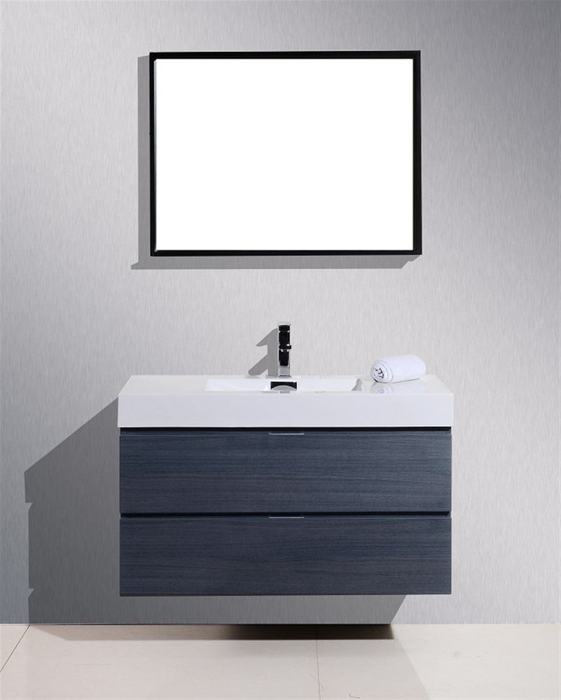Kube Bath Bliss 40" Gray Oak Wall Mount Modern Bathroom Vanity - BSL40-GO