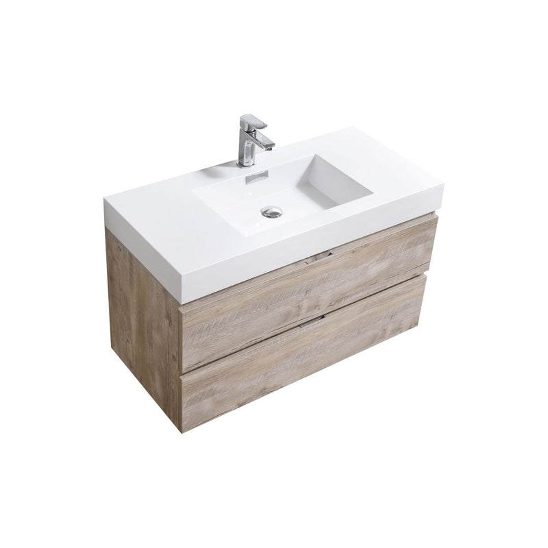 Kube Bath Bliss 40" Nature Wood Wall Mount Modern Bathroom Vanity - BSL40-NW