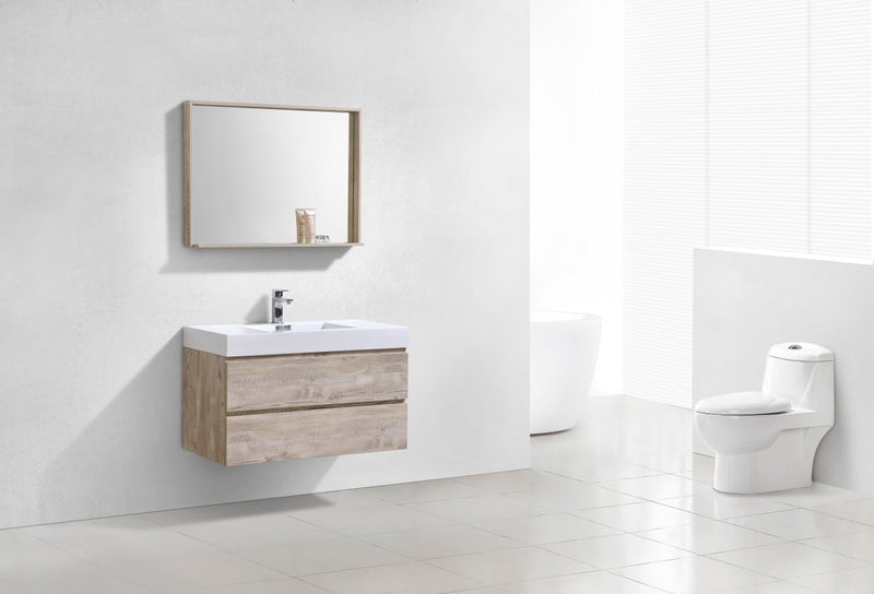 Kube Bath Bliss 40" Nature Wood Wall Mount Modern Bathroom Vanity - BSL40-NW