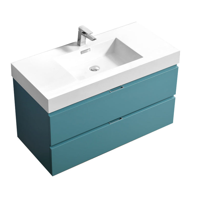 Kube Bath Bliss 40" Teal Green Wall Mount Modern Bathroom Vanity - BSL40-TG