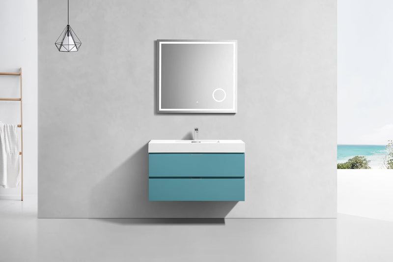Kube Bath Bliss 40" Teal Green Wall Mount Modern Bathroom Vanity - BSL40-TG