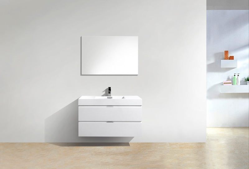 Kube Bath Bliss 40" High Gloss White Wall Mount Modern Bathroom Vanity - BSL40-GW