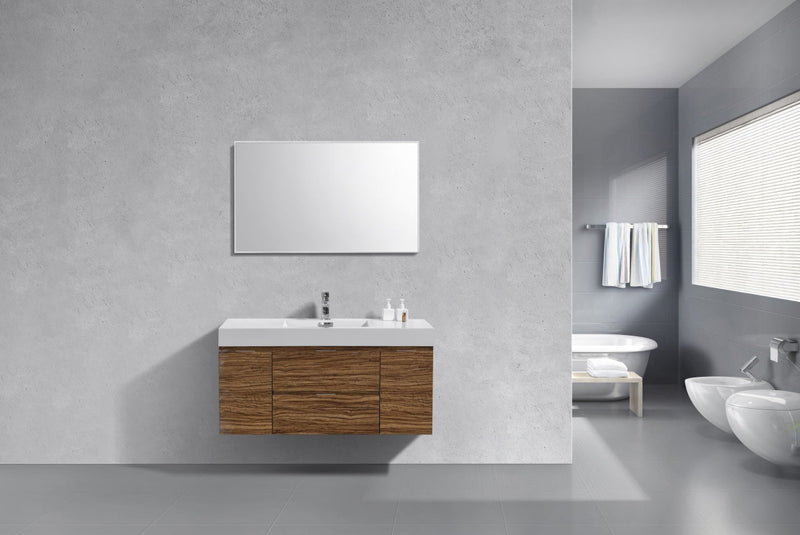 Kube Bath Bliss 48" Chestnut Wall Mount Modern Bathroom Vanity - BSL48-GCN