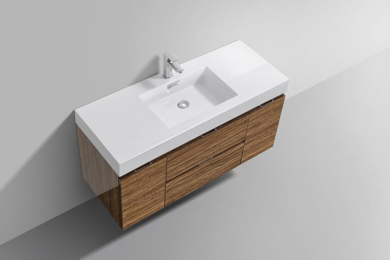 Kube Bath Bliss 48" Chestnut Wall Mount Modern Bathroom Vanity - BSL48-GCN