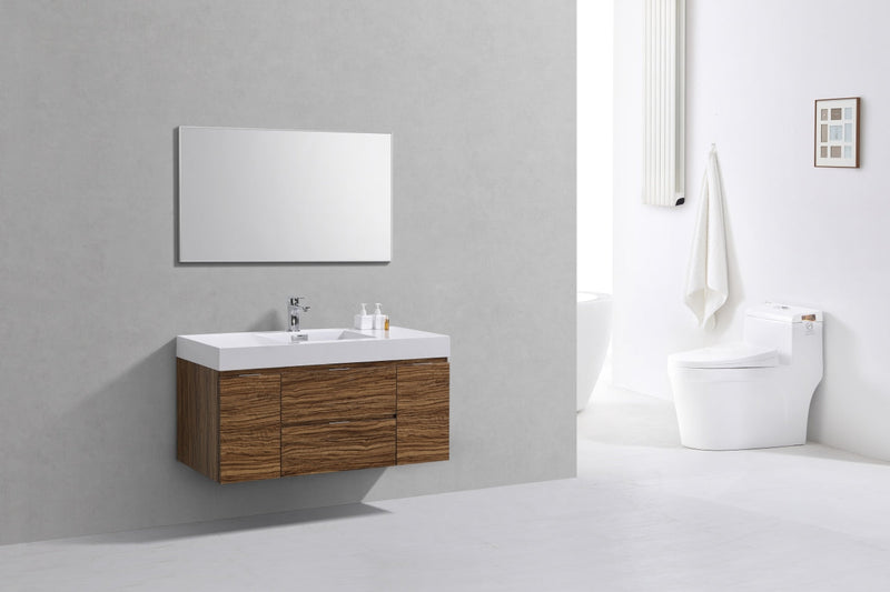 Kube Bath Bliss 48" Chestnut Wall Mount Modern Bathroom Vanity - BSL48-GCN
