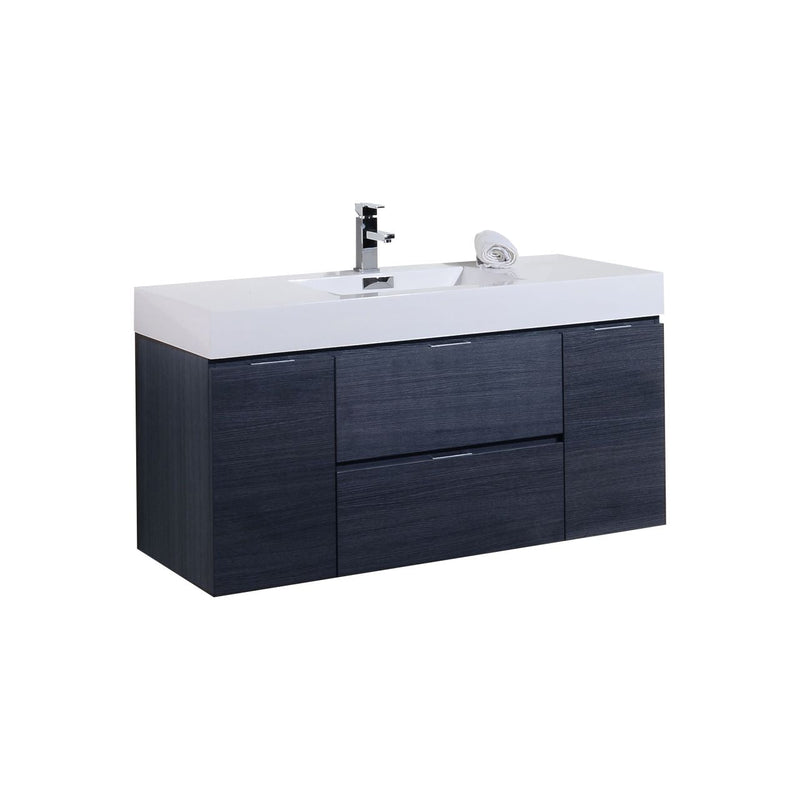 Kube Bath Bliss 48" Gray Oak Wall Mount Modern Bathroom Vanity - BSL48-GO