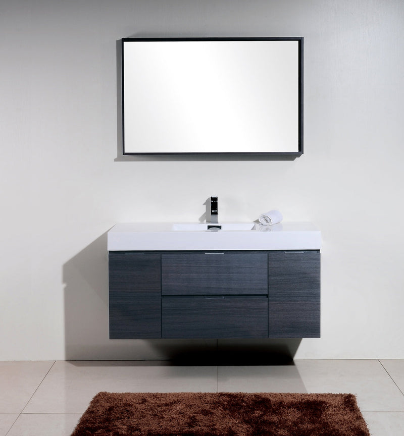 Kube Bath Bliss 48" Gray Oak Wall Mount Modern Bathroom Vanity - BSL48-GO