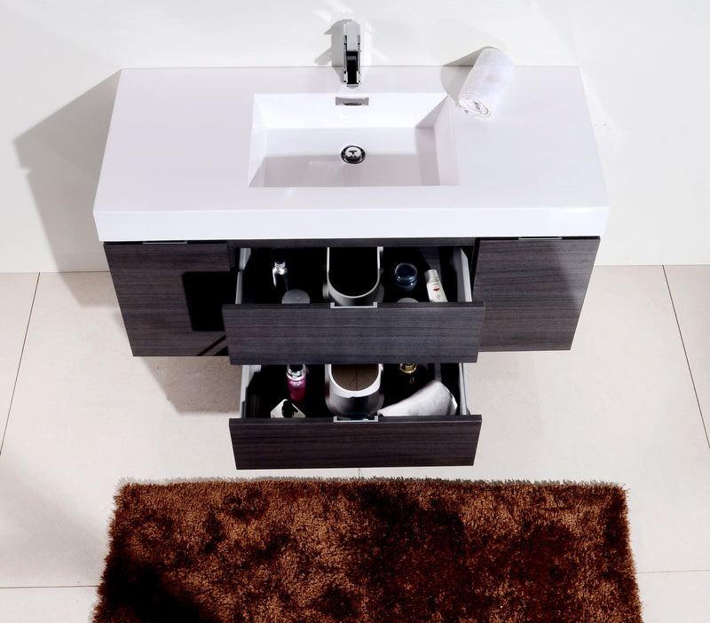 Kube Bath Bliss 48" Gray Oak Wall Mount Modern Bathroom Vanity - BSL48-GO