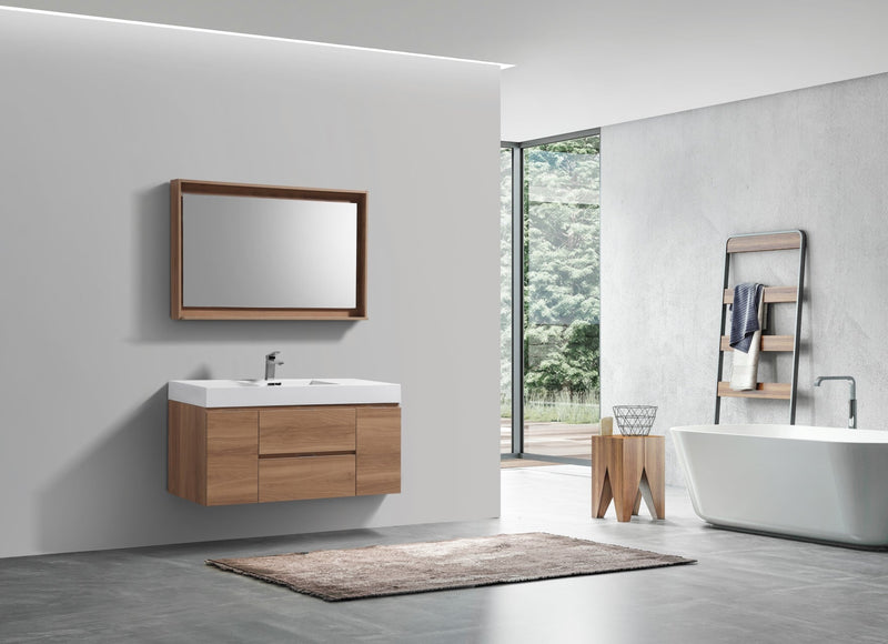 Kube Bath Bliss 48" Honey Oak Wall Mount Modern Bathroom Vanity - BSL48-HO