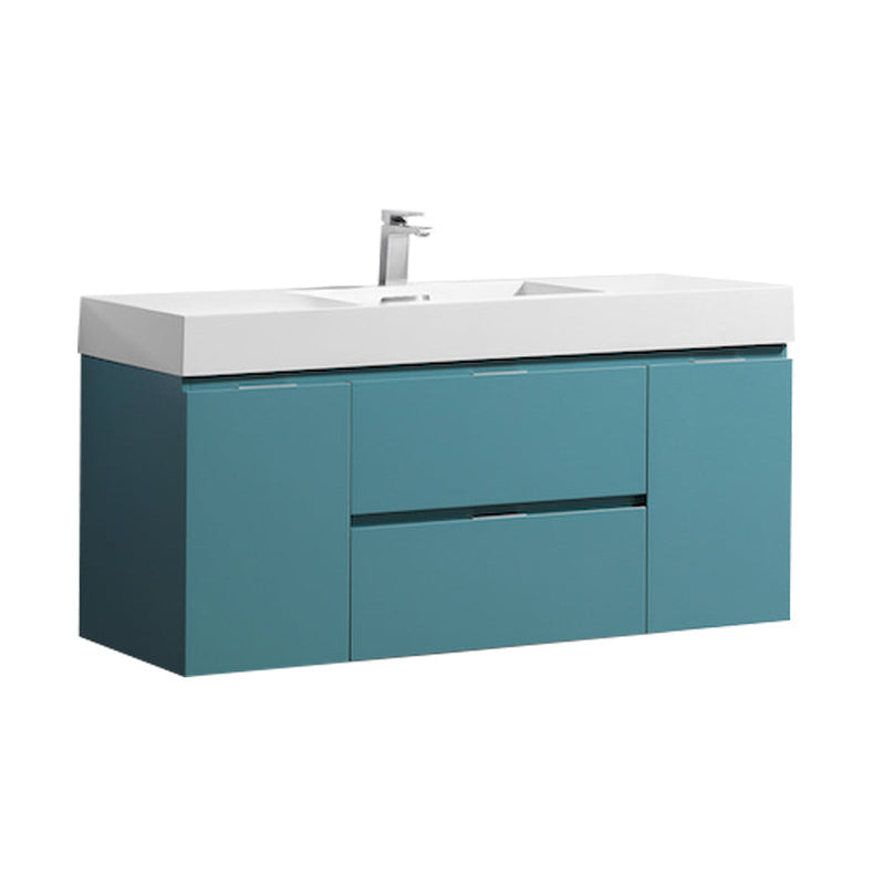 Kube Bath Bliss 48" Teal Green Wall Mount Modern Bathroom Vanity - BSL48-TG