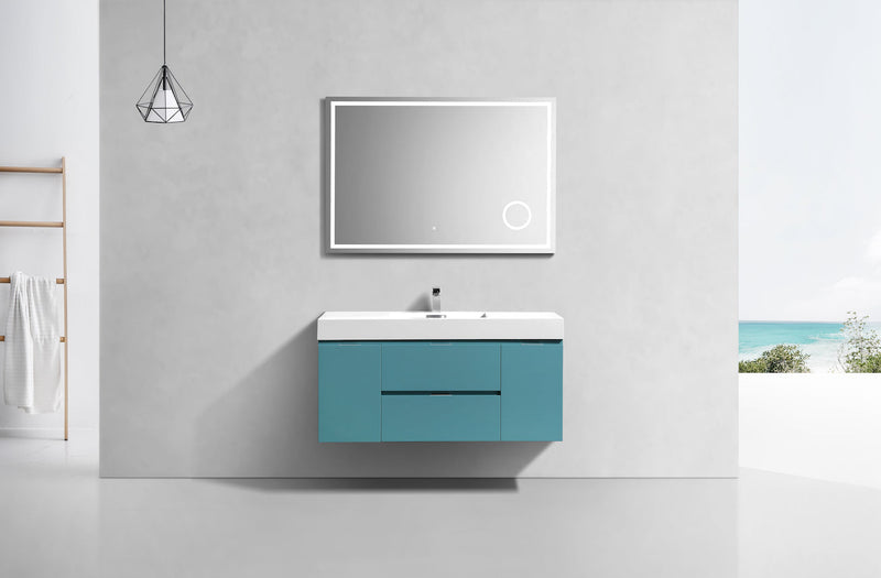 Kube Bath Bliss 48" Teal Green Wall Mount Modern Bathroom Vanity - BSL48-TG
