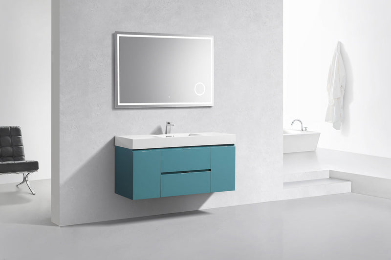 Kube Bath Bliss 48" Teal Green Wall Mount Modern Bathroom Vanity - BSL48-TG