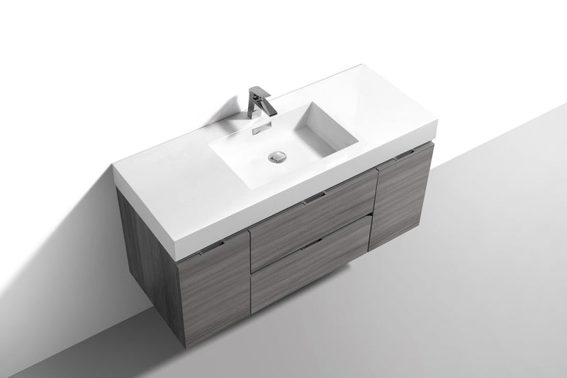Kube Bath Bliss 48" Vulcan Ash Grey Wall Mount Modern Bathroom Vanity - BSL48-VAG