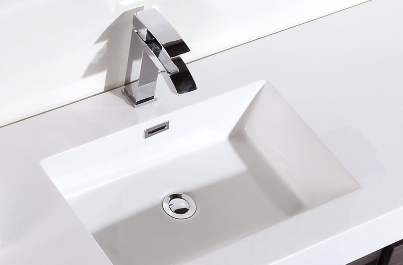 Kube Bath Bliss 60" Single Sink Gray Oak Wall Mount Modern Bathroom Vanity - BSL60S-GO
